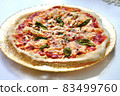 Homemade pizza "Margherita" baked in the oven 83499760