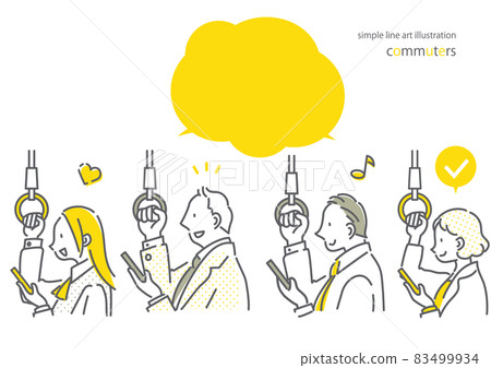 People who use smartphones while commuting Simple and stylish line drawing illustrations People who use smartphones while commuting Simple and stylish line drawing illustrations 83499934