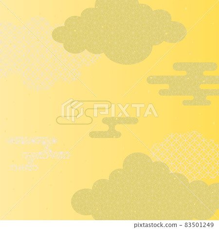 Japanese pattern background material of golden clouds 83501249