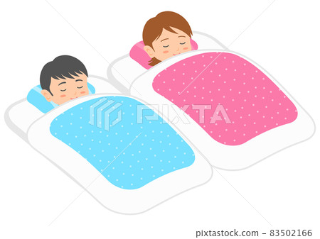 男人和女人並排睡著蒲團 男人和女人並排睡著蒲團 83502166
