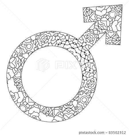 Vector handdrawn illustation of MARS sign for coloring. Horoscope signs, magic symbols, icons. Vector handdrawn illustation of MARS sign for coloring. Horoscope signs, magic symbols, icons. 83502312