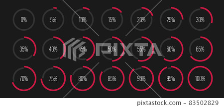 Set of circle percentage progress bar diagrams - Stock Illustration ...