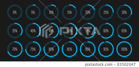 Set of circle percentage progress bar diagrams Set of circle percentage progress bar diagrams 83502847