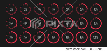 Set of circle percentage progress bar diagrams Set of circle percentage progress bar diagrams 83502849