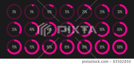 Set of circle percentage progress bar diagrams Set of circle percentage progress bar diagrams 83502850