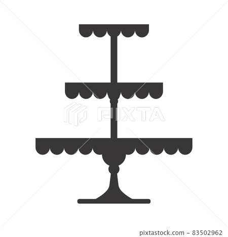 Stand cake in flat icon style. Empty tray for fruit and desserts. Vector illustration. Stand cake in flat icon style. Empty tray for fruit and desserts. Vector illustration. 83502962