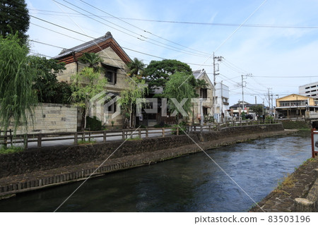 城市景觀和河流 城市景觀和河流 83503196