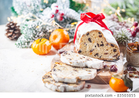 Traditional Christmas Stollen. Traditional Christmas Stollen. 83503855