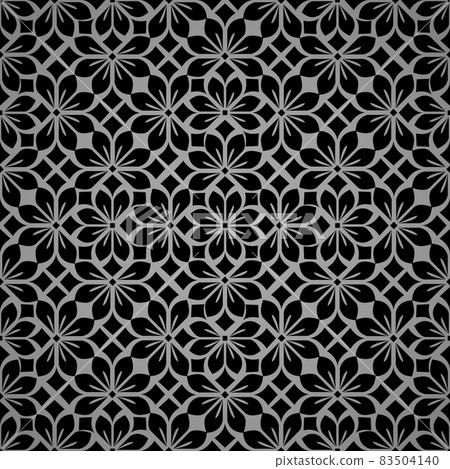 Flower geometric pattern. Seamless background. Black and gray ornament 83504140