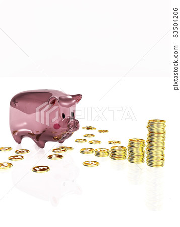 Empty transparent piggy bank and coin graph... - Stock Illustration ...