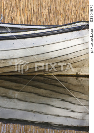 Lake and boat in Denmark in Autumn 83504673