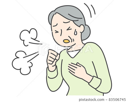 Senior women who cough - Stock Illustration [83506745] - PIXTA