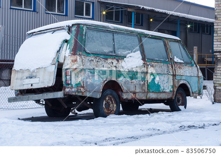 An old abandoned car. The machine is of Soviet manufacture. 83506750