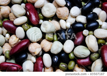 Close-up of several kind of bean 83507187