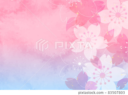 水彩櫻花背景矢量圖 水彩櫻花背景矢量圖 83507803