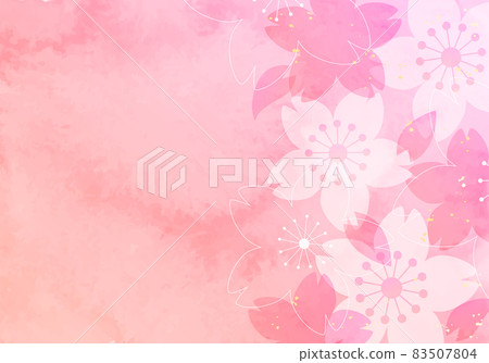 水彩櫻花背景矢量圖 水彩櫻花背景矢量圖 83507804