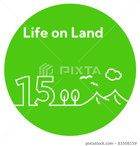 SDGs 15. Let's protect the richness of the land Round icon 83508159