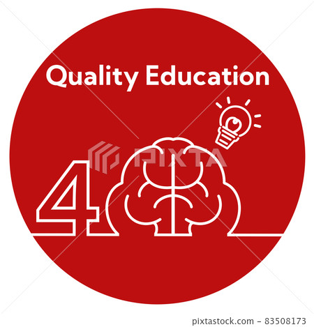 SDGs 4. High quality education for everyone Round icon SDGs 4. High quality education for everyone Round icon 83508173