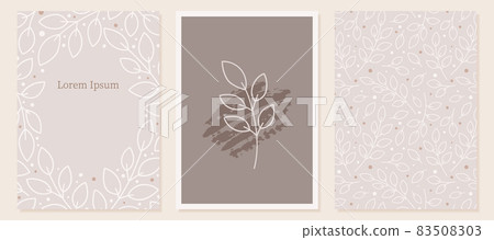 自然背景與手繪樹葉，框架材料 83508303