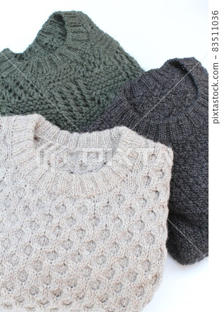 Hand-knitted sweater, three 83511036
