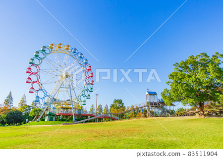 堀內公園和摩天輪的風景<愛知縣安城市> 堀內公園和摩天輪的風景<愛知縣安城市> 83511904