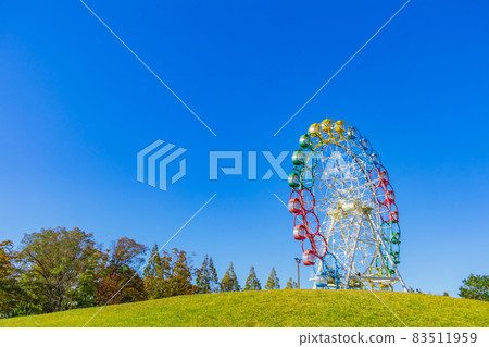 Scenery with Horiuchi Park and Ferris wheel <Anjo City, Aichi Prefecture> Scenery with Horiuchi Park and Ferris wheel <Anjo City, Aichi Prefecture> 83511959