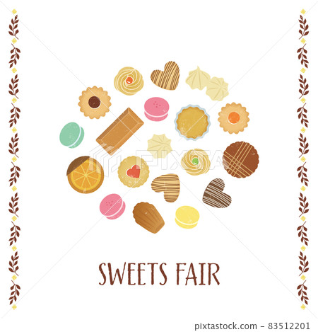 各種糖果和裝飾線條的插圖 / Sweet fair 各種糖果和裝飾線條的插圖 / Sweet fair 83512201