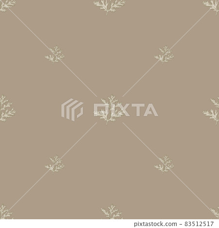 Seamless pattern wormwood on light brown background. Beautiful plant ornament. Geometrical texture template for fabric. Seamless pattern wormwood on light brown background. Beautiful plant ornament. Geometrical texture template for fabric. 83512517