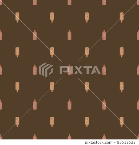 Seamless pattern retro chinese bottle on dark brown background. Geometrical texture template for menu restaurant. Seamless pattern retro chinese bottle on dark brown background. Geometrical texture template for menu restaurant. 83512522