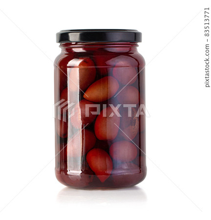 olives preserved in a glass jar olives preserved in a glass jar 83513771