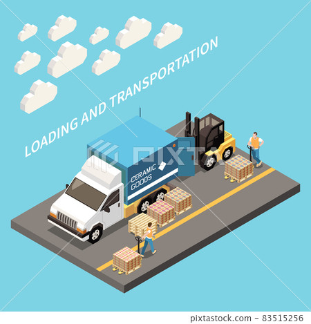 Ceramic Tile Production Isometric Composition 83515256