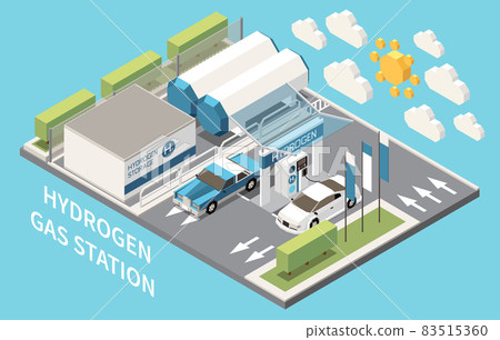 Hydrogen Fuel Isometric Composition 83515360