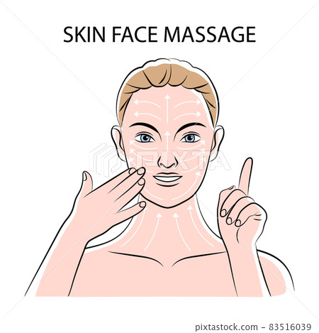Skin Face Massage Vector Illustration Skin Face Massage Vector Illustration 83516039