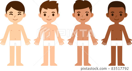Cartoon boys diverse skin tones 83517792