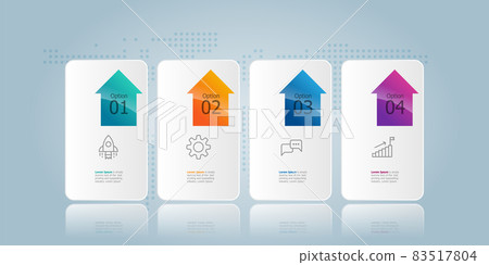 horizontal growth arrow infographic presentation element template 83517804