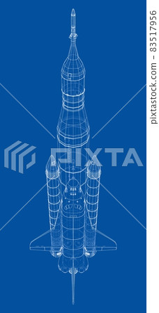 Rocket carrying space shuttle 83517956