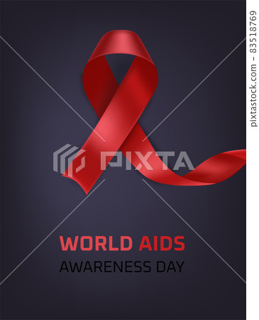 World aids awareness day illustration. Red silk ribbon World aids awareness day illustration. Red silk ribbon 83518769