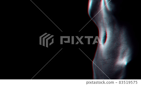 Sexy naked wet body of a girl with water drops. A skinny belly Sexy naked wet body of a girl with water drops. A skinny belly 83519575