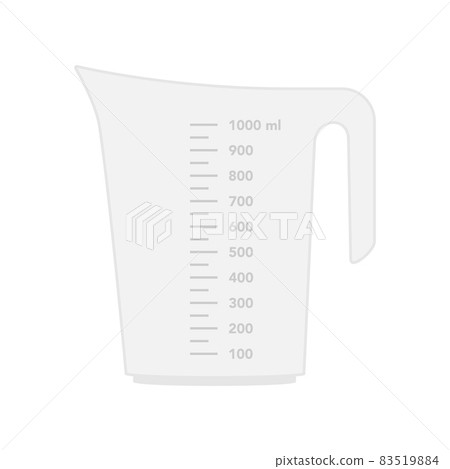 Glass or plastic empty measuring cup for prepare and mixing. Glass or plastic empty measuring cup for prepare and mixing. 83519884