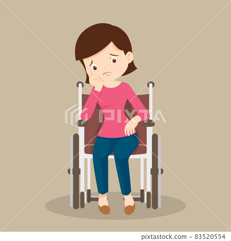 sick woman sitting on wheelchair sick woman sitting on wheelchair 83520554