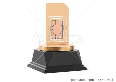 Sim card golden award concept. 3D rendering 83520691