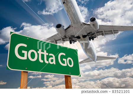 Gotta Go Green Road Sign Against Dramatic Clouds and Sky.. 83521101