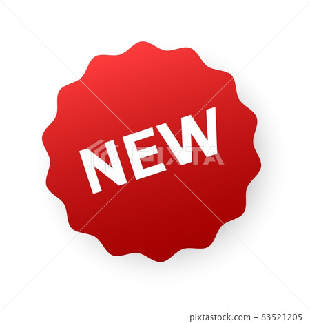 New sticker. Red new product or collection badge. Vectornewest stamp New sticker. Red new product or collection badge. Vectornewest stamp 83521205