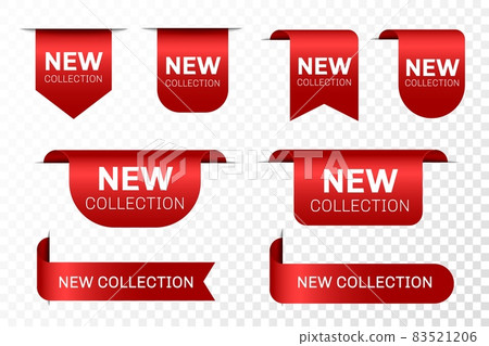 New collection red stickers. Promotion banners. Vector modern labels. New collection red stickers. Promotion banners. Vector modern labels. 83521206