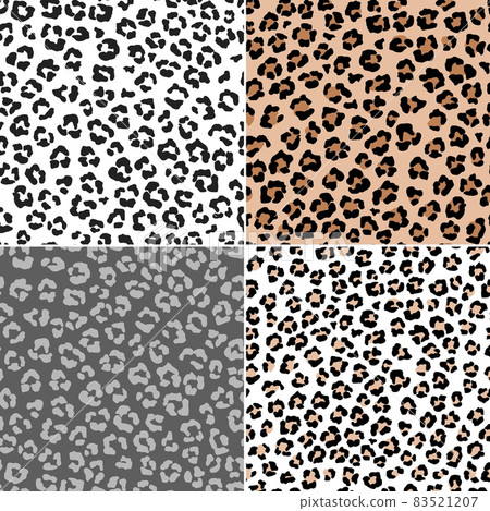 Leopard prints. Animal seamless pattern set. Vector cheetah fashion design Leopard prints. Animal seamless pattern set. Vector cheetah fashion design 83521207