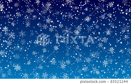 Snow background. Winter snowfall. White snowflakes on blue sky. Christmas background. Snow background. Winter snowfall. White snowflakes on blue sky. Christmas background. 83521244