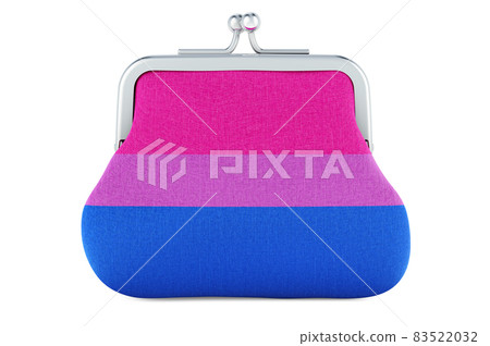 Coin purse with bisexual flag, 3D rendering 83522032