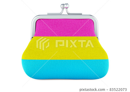 Coin purse with pansexual flag, 3D rendering 83522073