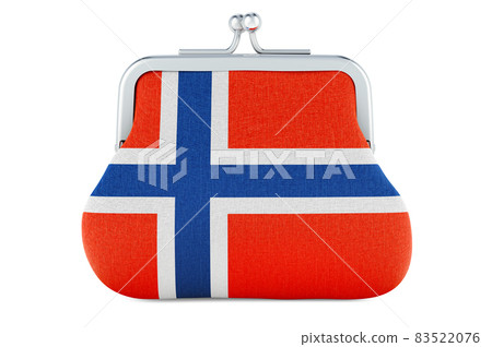 Coin purse with Norwegian flag. Budget, investment or financial, banking concept in Norway. 3D rendering 83522076