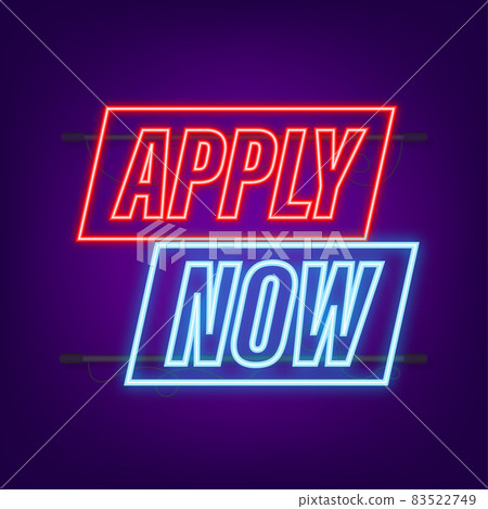 Apply now. Web banner. Arrow, cursor neon icon. Arrow vector icon. Hand click. Vector stock illustration Apply now. Web banner. Arrow, cursor neon icon. Arrow vector icon. Hand click. Vector stock illustration 83522749
